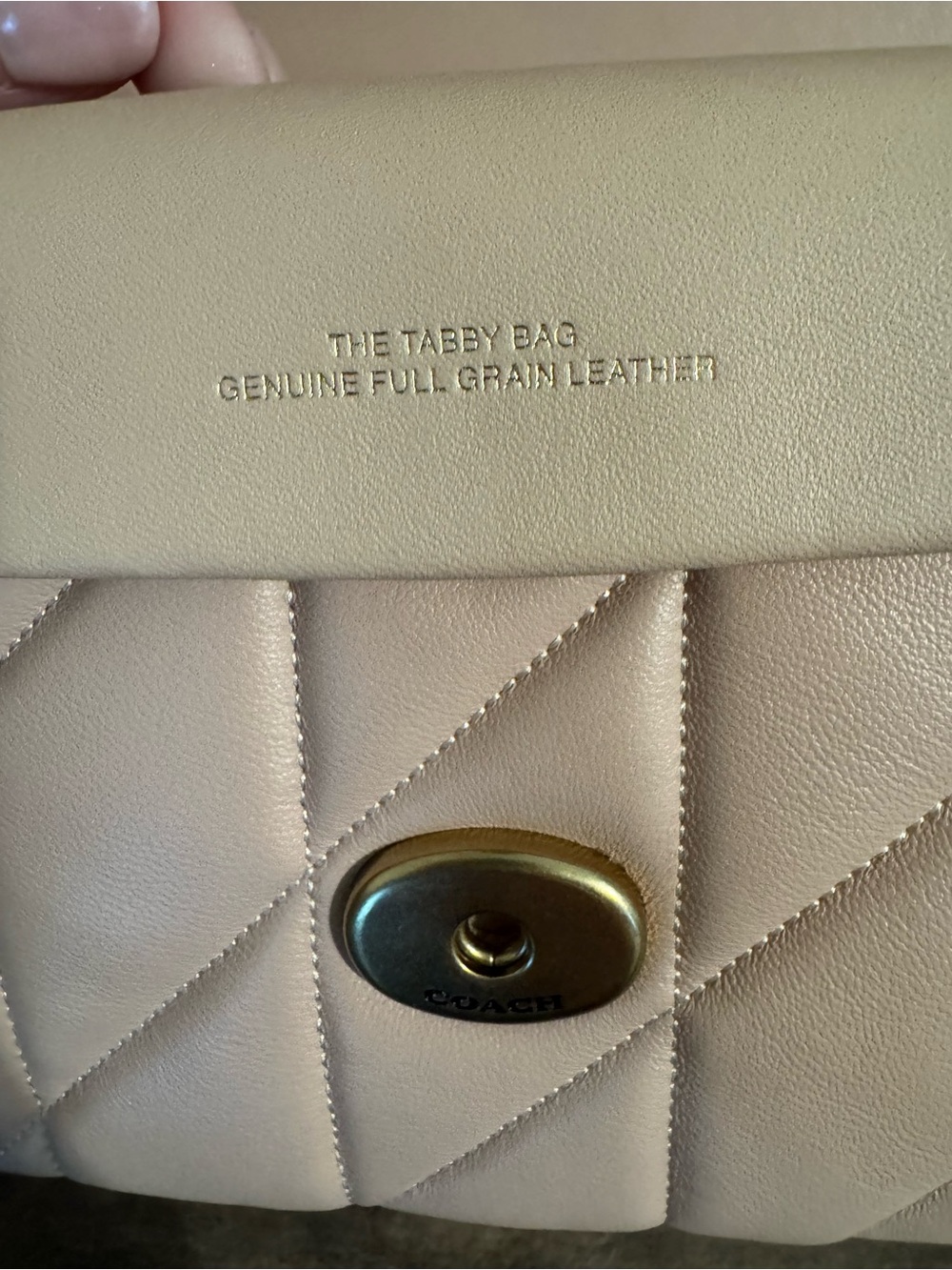 COACH Quilted Tabby 26 Shoulder Bag - Cream - Picture 15 of 16